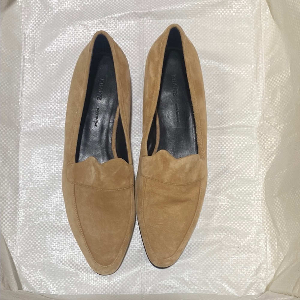 KHAITE Pippen Beige Tan Suede Loafers